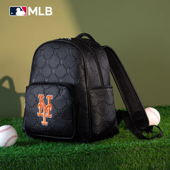 MLB New York Mets Sports Baseball Backpack-Black