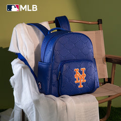 MLB New York Mets Sports Baseball Backpack-Blue