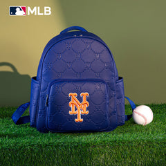 MLB New York Mets Sports Baseball Backpack-Blue