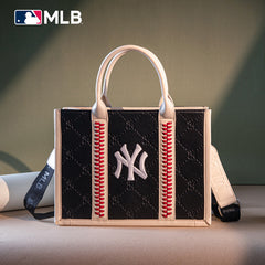 MLB New York Yankees Leather Stitched Crossbody Bag-Black