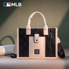 MLB New York Yankees Leather Stitched Crossbody Bag-Black