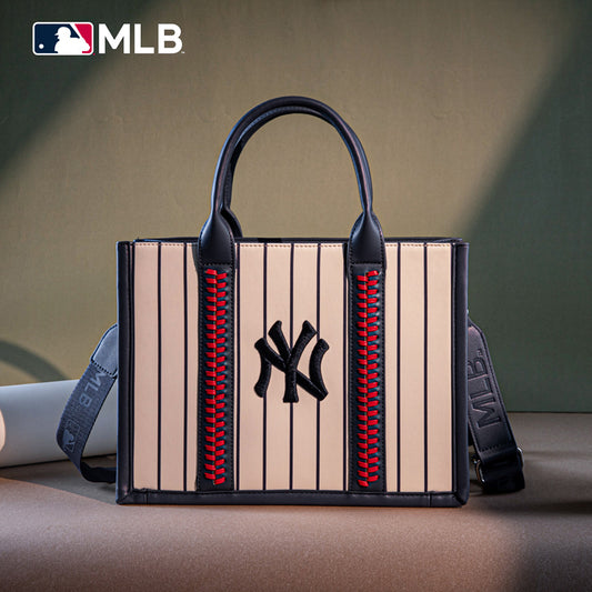 MLB New York Yankees Leather Stitched Crossbody Bag-Stripe