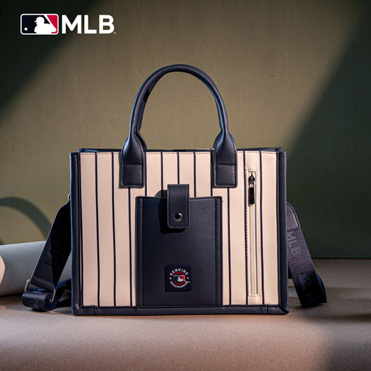 MLB New York Yankees Leather Stitched Crossbody Bag-Stripe