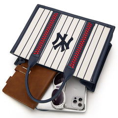 MLB New York Yankees Leather Stitched Crossbody Bag-Stripe