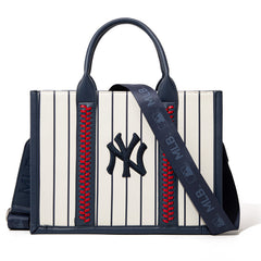 MLB New York Yankees Leather Stitched Crossbody Bag-Stripe