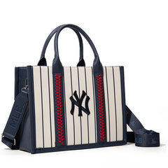 MLB New York Yankees Leather Stitched Crossbody Bag-Stripe