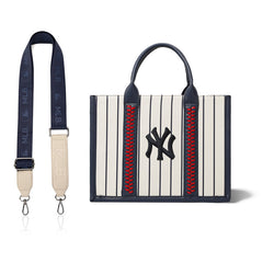 MLB New York Yankees Leather Stitched Crossbody Bag-Stripe