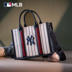 MLB New York Yankees Leather Stitched Crossbody Bag-Stripe