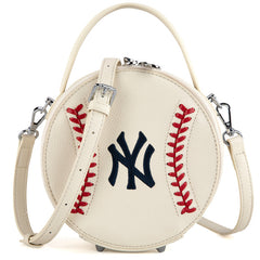 MLB New York Yankees Leather Circle Crossbody Bag