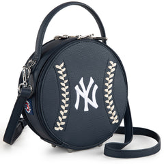 MLB New York Yankees Leather Circle Crossbody Bag