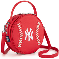 MLB New York Yankees Leather Circle Crossbody Bag