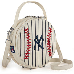 MLB New York Yankees Leather Circle Crossbody Bag