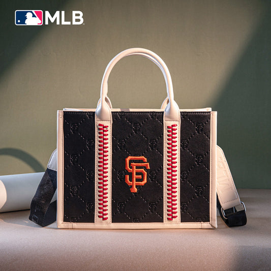 MLB San Francisco Giants Leather Stitched Crossbody Bag-Black