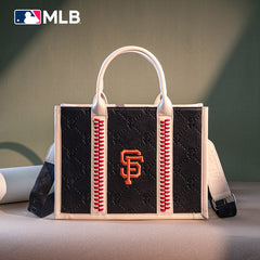 MLB San Francisco Giants Leather Stitched Crossbody Bag-Black