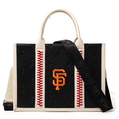 MLB San Francisco Giants Leather Stitched Crossbody Bag-Black