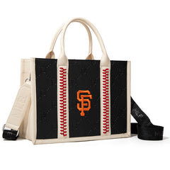 MLB San Francisco Giants Leather Stitched Crossbody Bag-Black