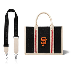 MLB San Francisco Giants Leather Stitched Crossbody Bag-Black