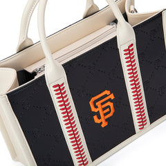 MLB San Francisco Giants Leather Stitched Crossbody Bag-Black