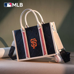 MLB San Francisco Giants Leather Stitched Crossbody Bag-Black