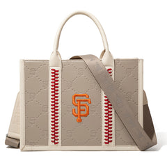 MLB San Francisco Giants Leather Stitched Crossbody Bag-Camel