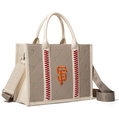 MLB San Francisco Giants Leather Stitched Crossbody Bag-Camel