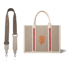 MLB San Francisco Giants Leather Stitched Crossbody Bag-Camel