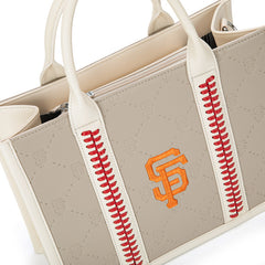 MLB San Francisco Giants Leather Stitched Crossbody Bag-Camel