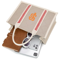 MLB San Francisco Giants Leather Stitched Crossbody Bag-Camel