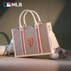 MLB San Francisco Giants Leather Stitched Crossbody Bag-Camel