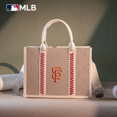 MLB San Francisco Giants Leather Stitched Crossbody Bag-Camel