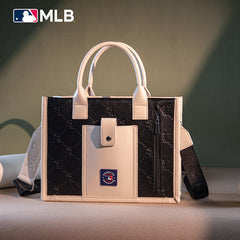 MLB Chicago White Sox Leather Stitched Crossbody Bag-Black