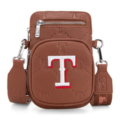 MLB Texas Rangers Crossbody Bag-Brown