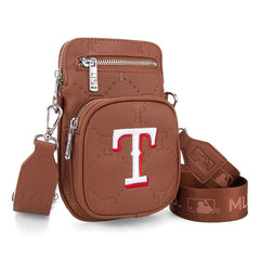 MLB Texas Rangers Crossbody Bag-Brown