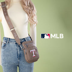 MLB Texas Rangers Crossbody Bag-Camel