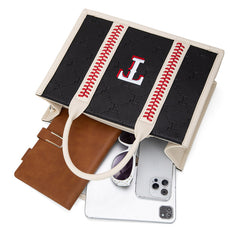 MLB Texas Rangers Leather Stitched Crossbody Bag-Black