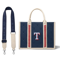 MLB Texas Rangers Leather Stitched Crossbody Bag-Blue