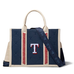 MLB Texas Rangers Leather Stitched Crossbody Bag-Blue