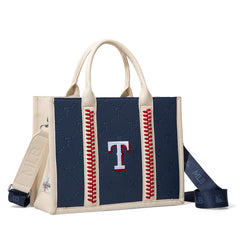 MLB Texas Rangers Leather Stitched Crossbody Bag-Blue