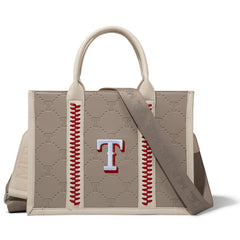 MLB Texas Rangers Leather Stitched Crossbody Bag-Camel