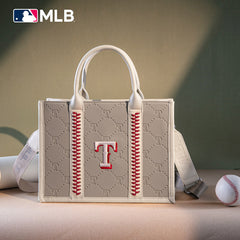 MLB Texas Rangers Leather Stitched Crossbody Bag-Camel