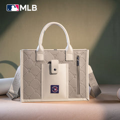 MLB Texas Rangers Leather Stitched Crossbody Bag-Camel