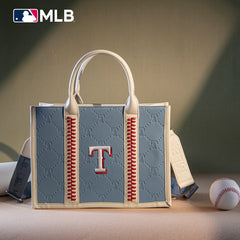 MLB Texas Rangers Leather Stitched Crossbody Bag-Jean