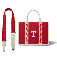 MLB Texas Rangers Leather Stitched Crossbody Bag-Red