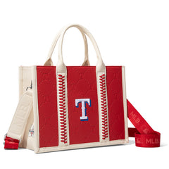 MLB Texas Rangers Leather Stitched Crossbody Bag-Red