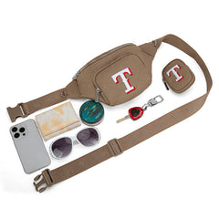 MLB Texas Rangers Fanny Pack/Chest Bag/Belt Bag-Camel