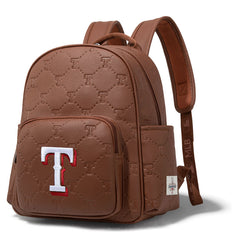 MLB Texas Rangers Sports Baseball Backpack-Brown