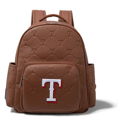 MLB Texas Rangers Sports Baseball Backpack-Brown