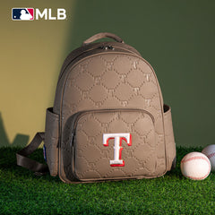 MLB Texas Rangers Sports Baseball Backpack-Camel