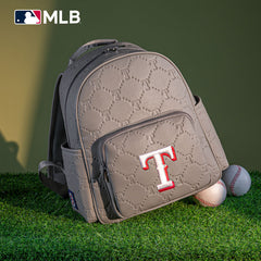 MLB Texas Rangers Sports Baseball Backpack-Grey