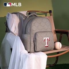 MLB Texas Rangers Sports Baseball Backpack-Grey